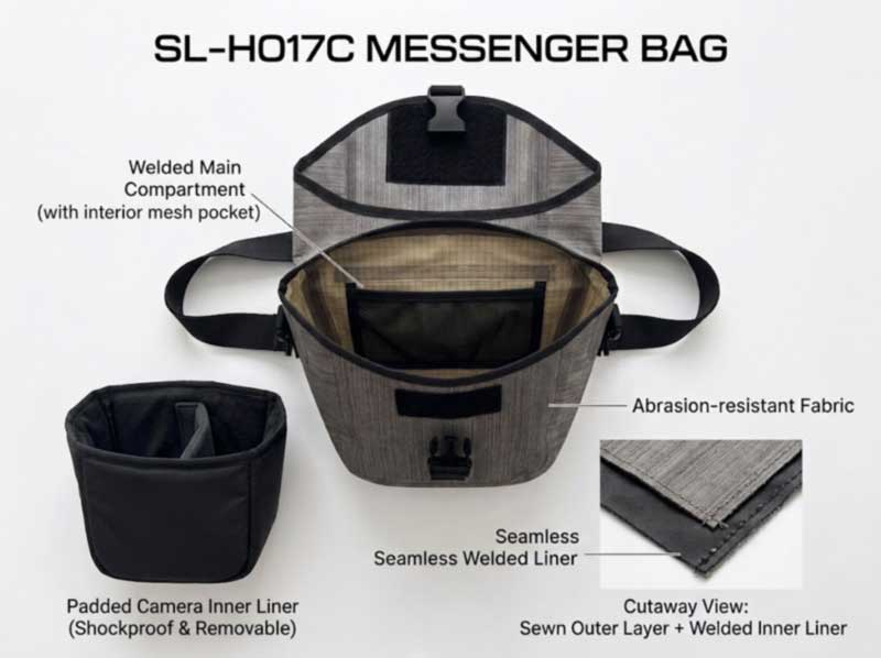 Vandtæt Messenger Bag Producent: Svejste TPU-tasker til by- og cykelmærker