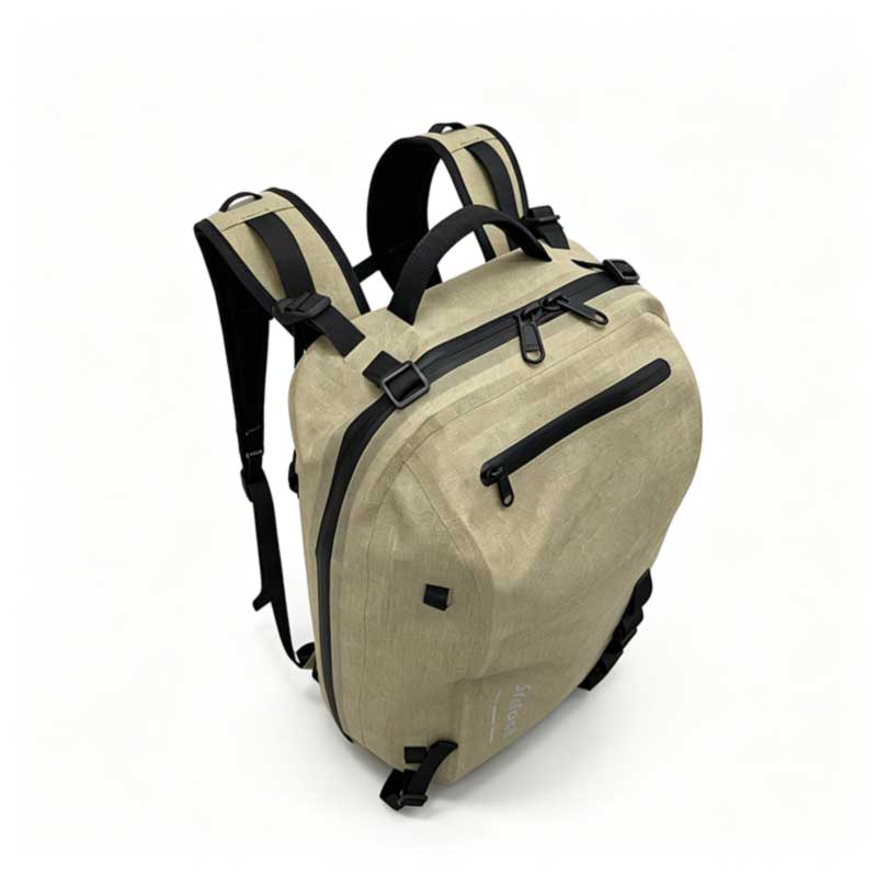 Top three-quarter view of the SL-E724 showing the full-perimeter YKK waterproof zipper