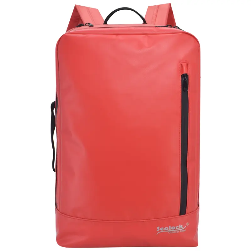 Vandtæt business laptop rygsæk med to-vejs lynlås og trolley sleeve